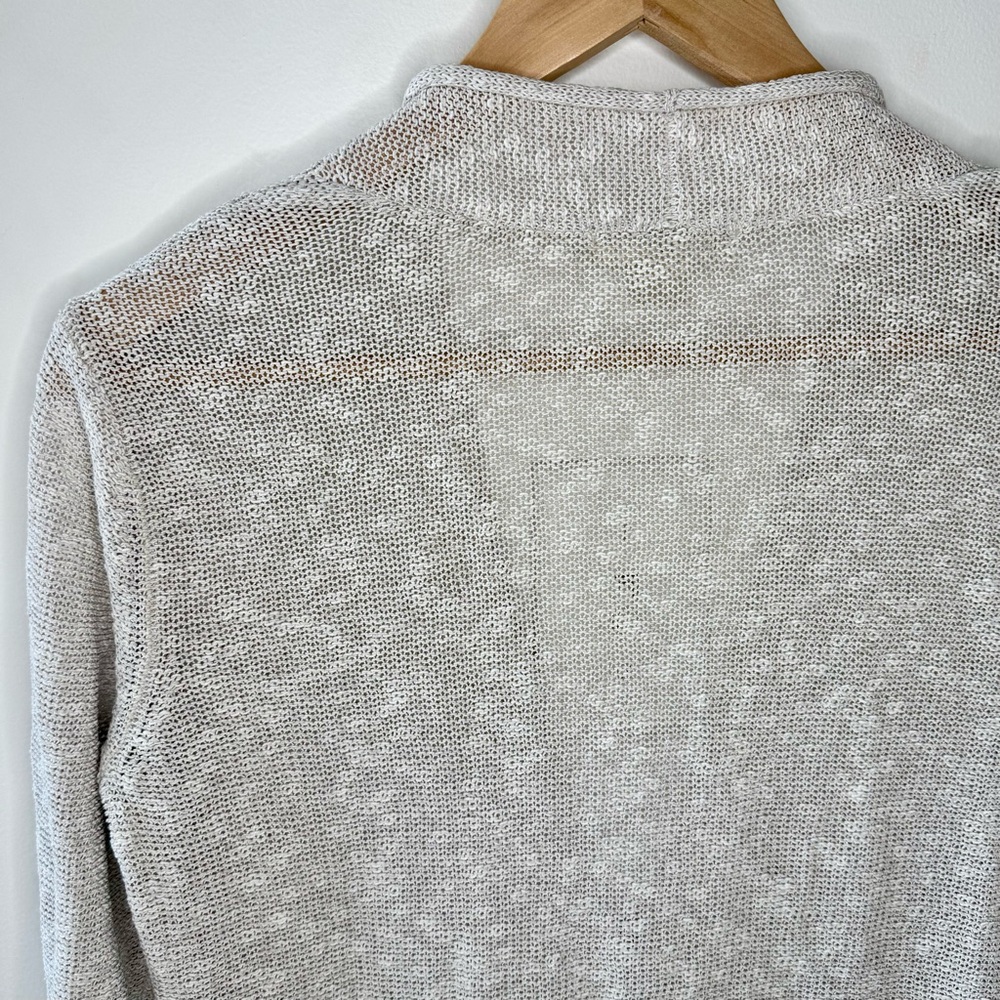 Coldwater Creek Linen & Cotton Cream Loose Knit Long Cardigan SMALL - Picture 8 of 11